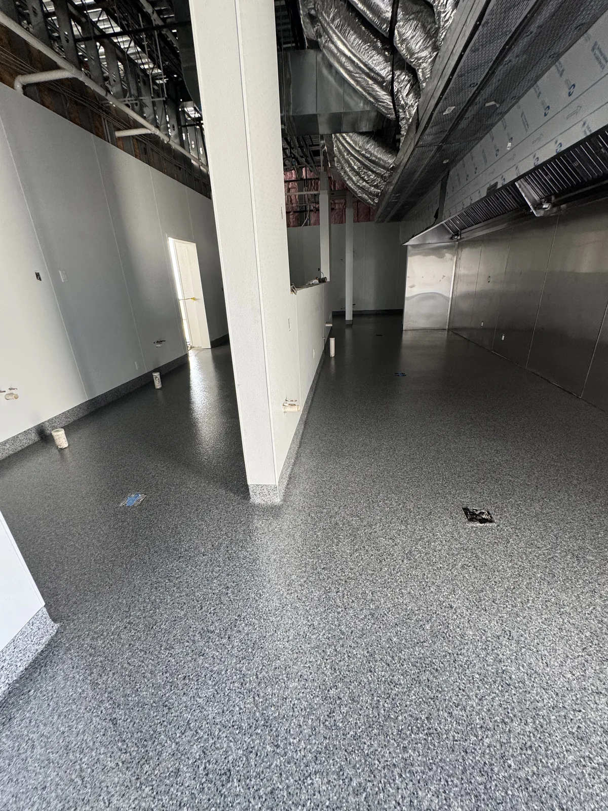 Coated commercial floor